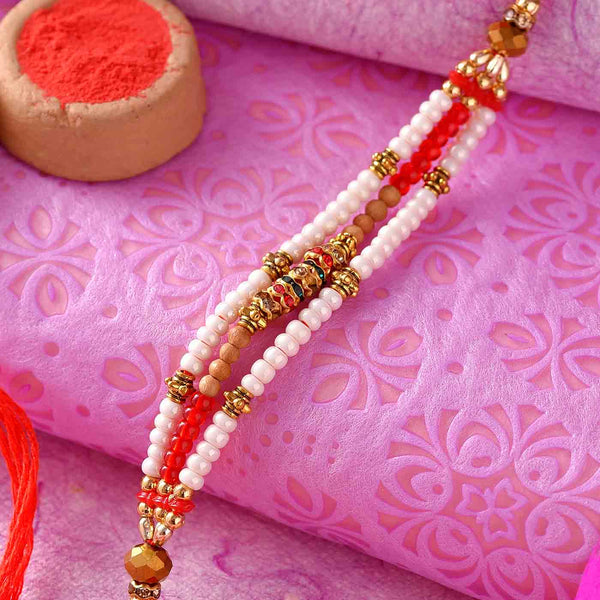 Rich Look Pearls & Beads Rakhi