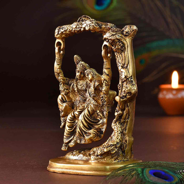 Divine Love Radha & Krishna Brass Idol