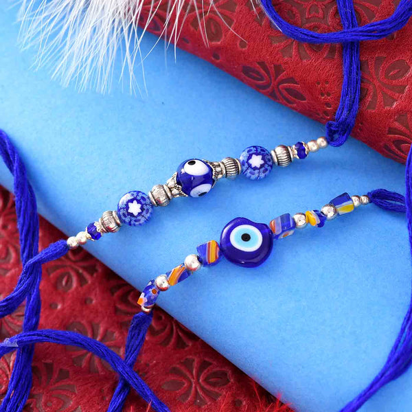 Evil Eye Beads Rakhi Set Of 2