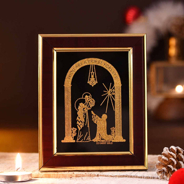 Holy Priest Gold Frame With Assorted Chocolates