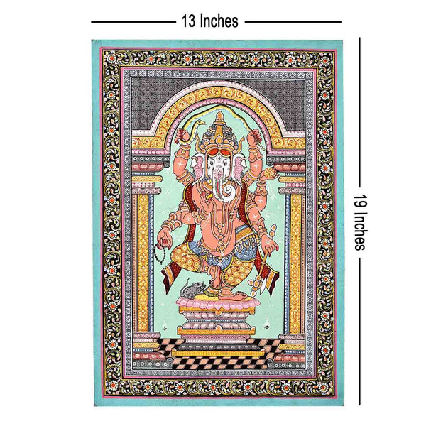 Celestial Ganesha Pattachitra Painting (13*19 Inches)