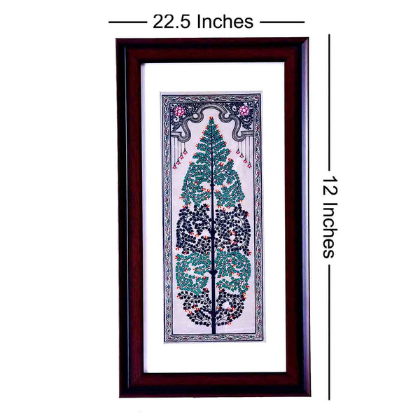 Tree Of Life Framed Tussar Silk Painting