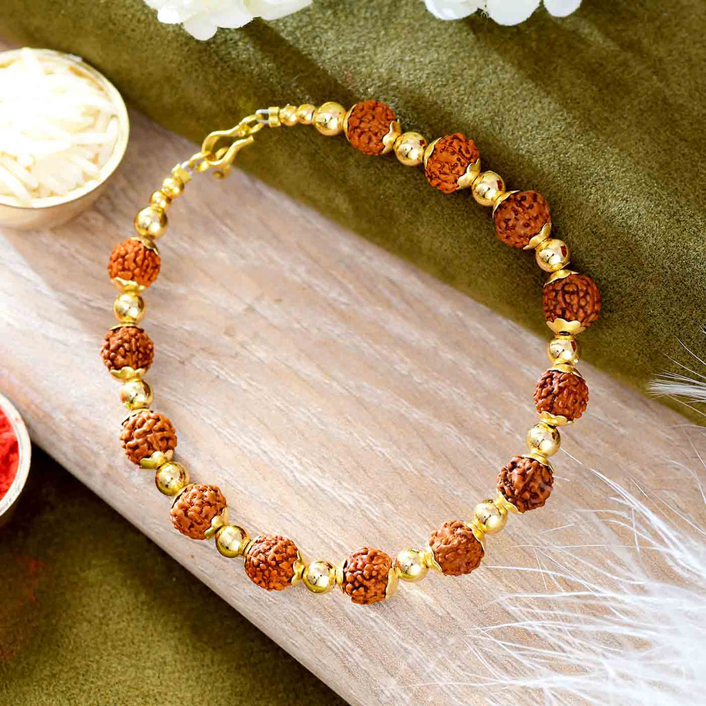 Om Rudraksha Men's Gold Bracelet | Pachchigar Jewellers (Ashokbhai)