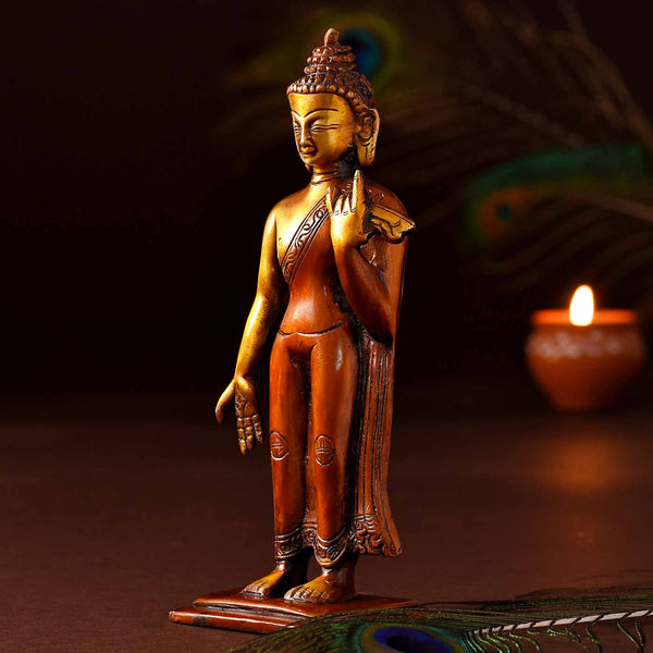 Abhaya Mudra Lord Buddha Brass Idol