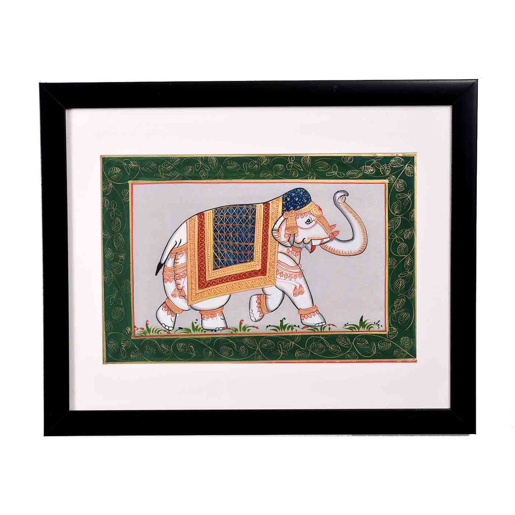 Splendid Looking Elephant Painting (16.5*13.5 Inches)