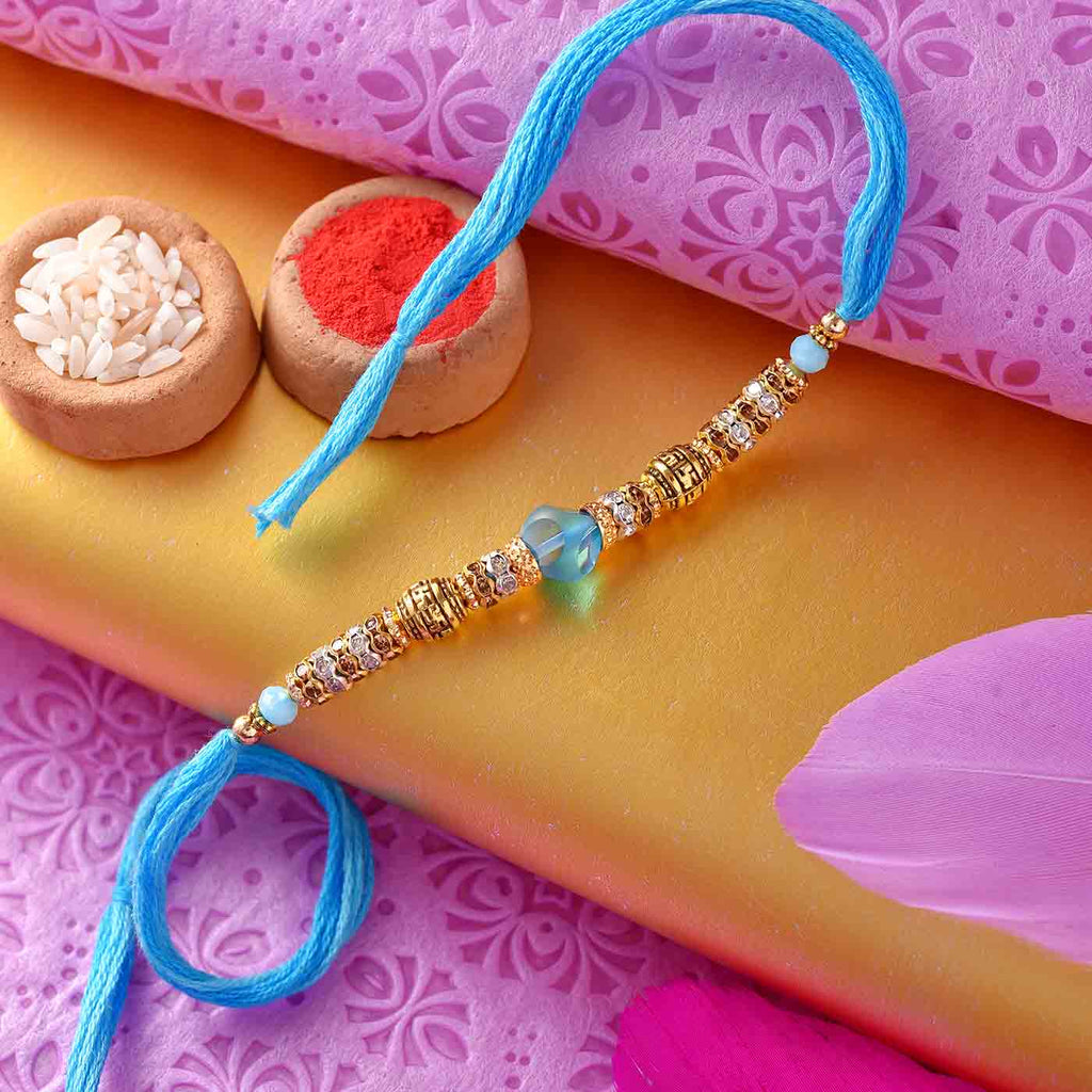 Skyblue Rakhi with Beads