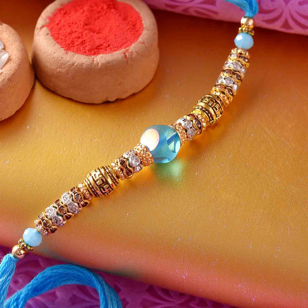 Skyblue Rakhi with Beads