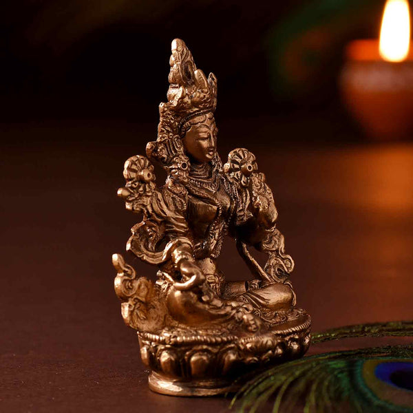 Charming Goddess  Tara Brass Idol