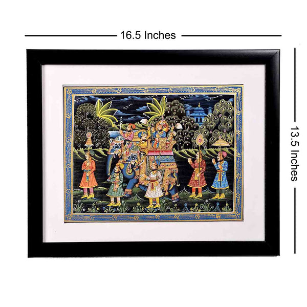 Royal Procession Travelling Painting (16.5*13.5 Inches)