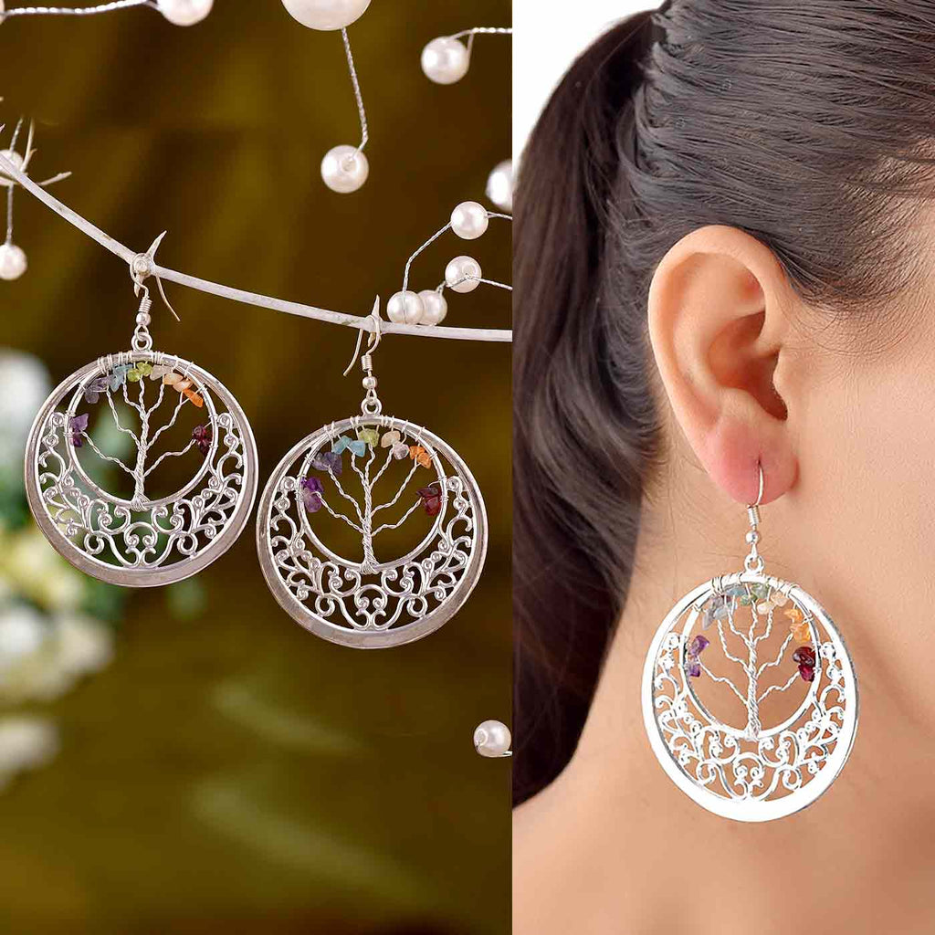 Chakra "Tree Of Life" Semi Precious Stone Earrings
