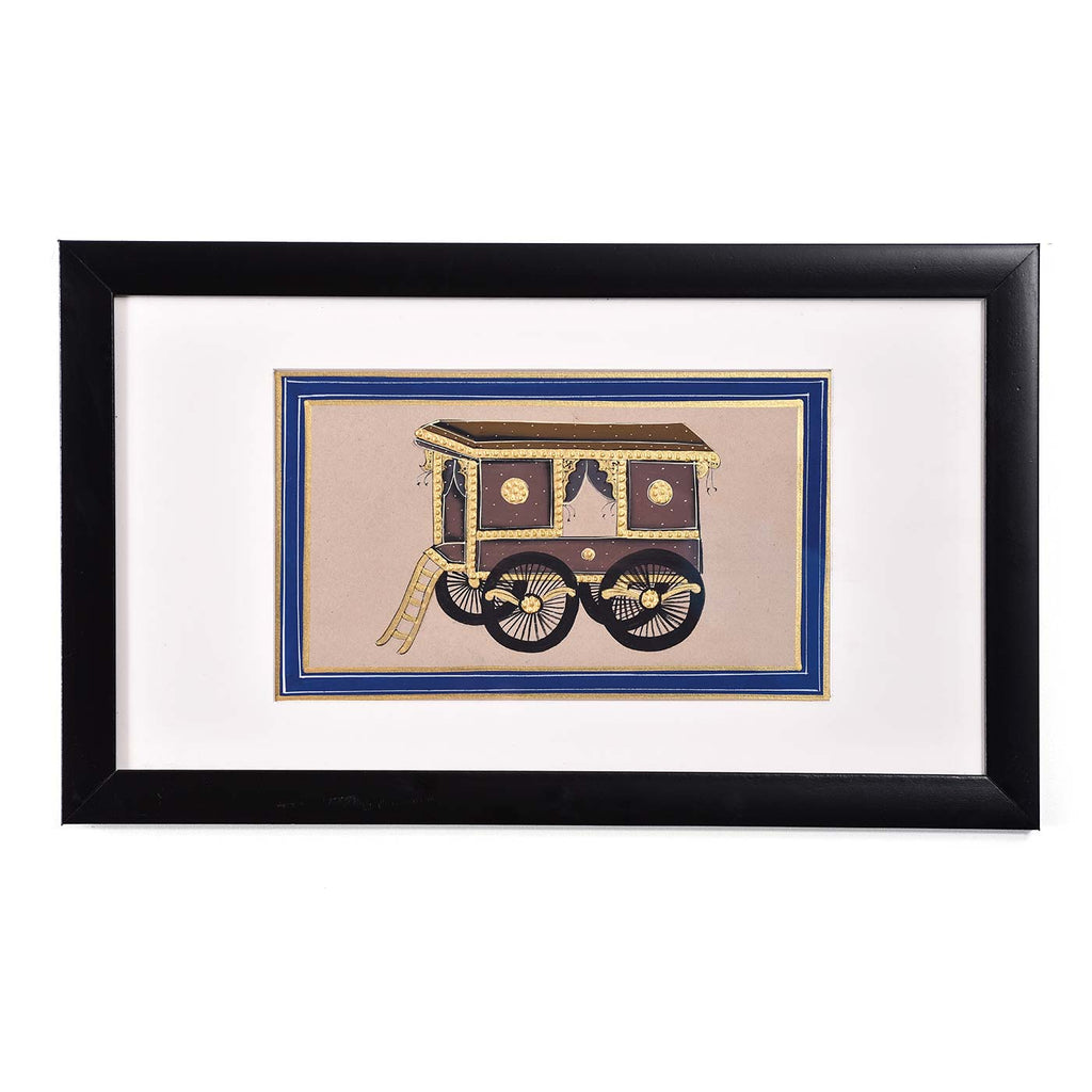 British Royal Carriage Framed Painting (17.5*10.5 Inches)