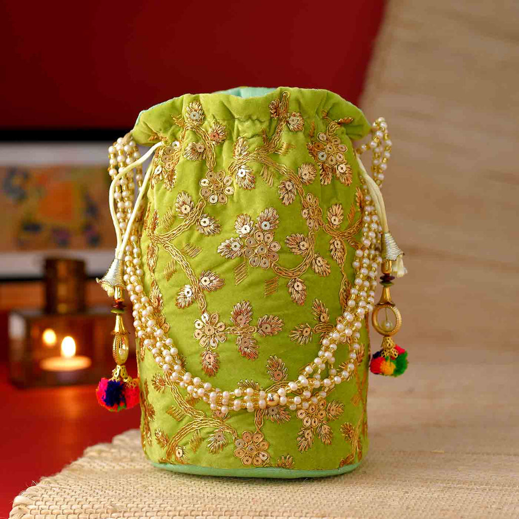 Green potli bags hot sale