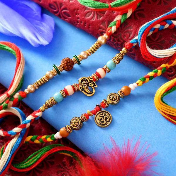 Spiritual Set Of 3 Beads Rakhis
