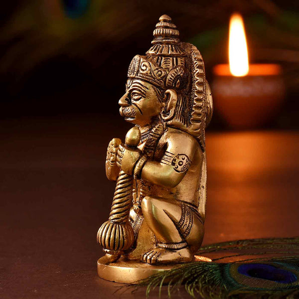 Anjaneya Bal Hanuman Brass Idol