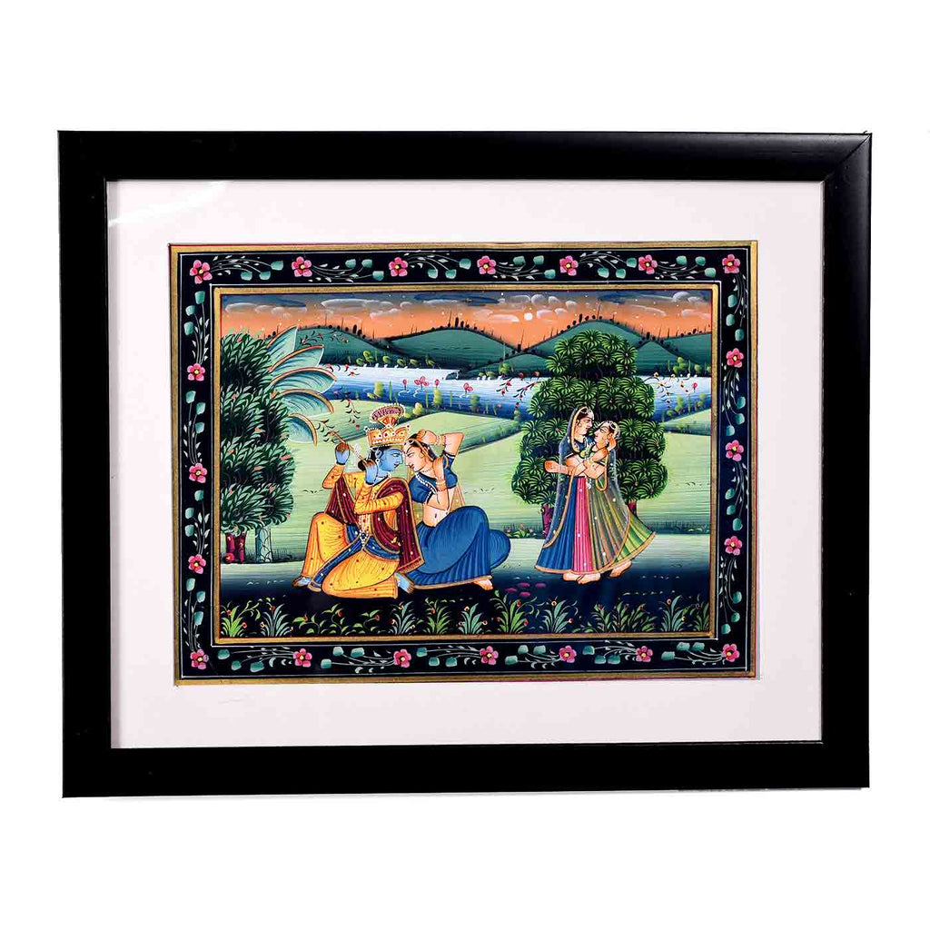 Ethereal Love Radha Krishna Painting (16.5*13.5 Inches)