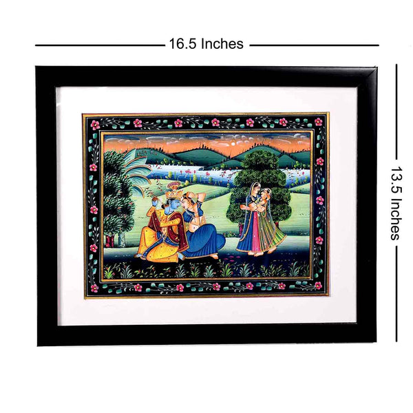 Ethereal Love Radha Krishna Painting (16.5*13.5 Inches)