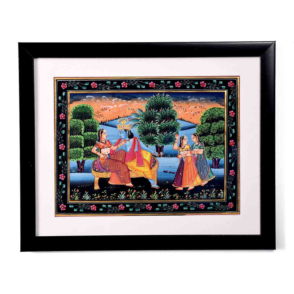 Immortal Love Radha Krishna Painting (16.5*13.5 Inches)