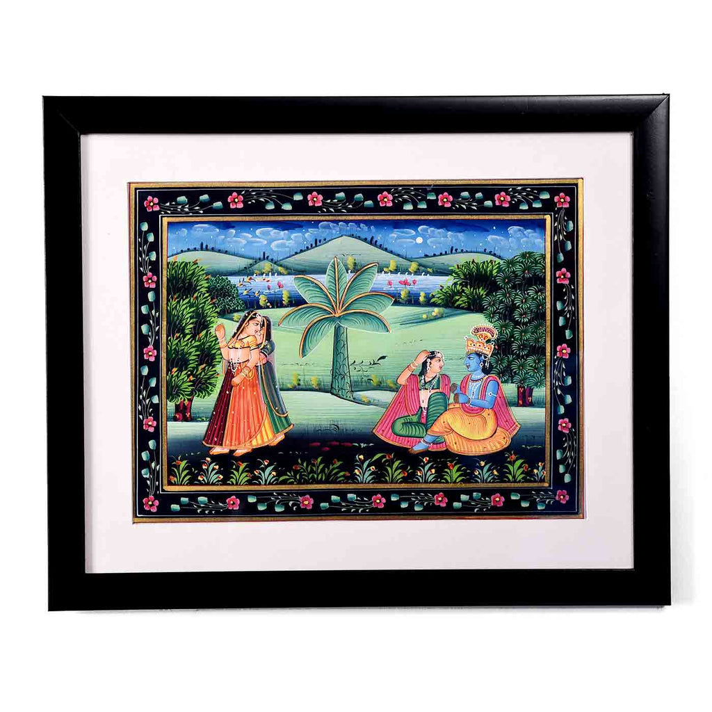 Eternal Pair Radha-Krishna Painting (16.5*13.5 Inches)