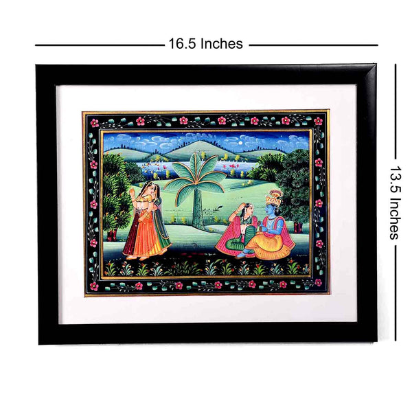 Eternal Pair Radha-Krishna Painting (16.5*13.5 Inches)