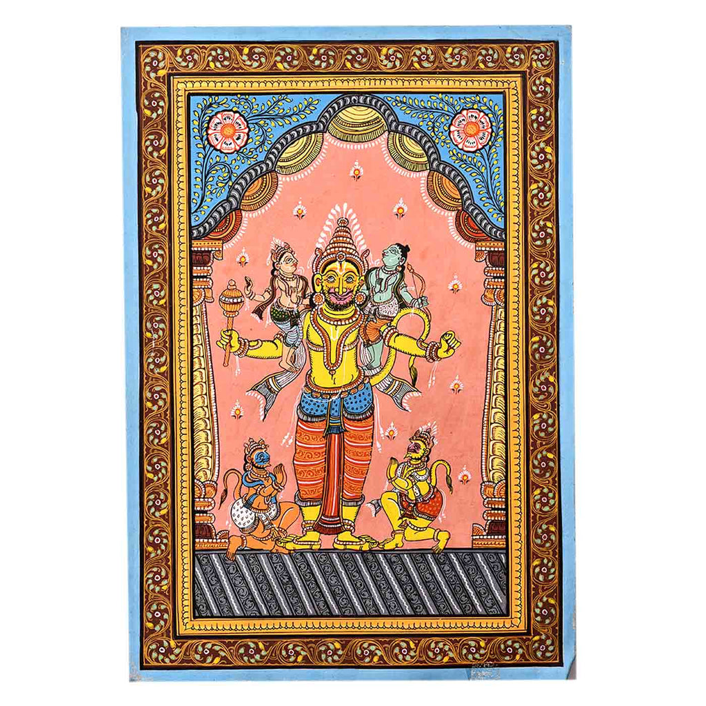 Hanuman Carrying Ram-Lakshman Painting (13*19 Inches)