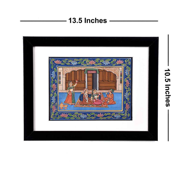 Splendid Royal Darbaar Framed Painting (13.5*10.5 Inches)