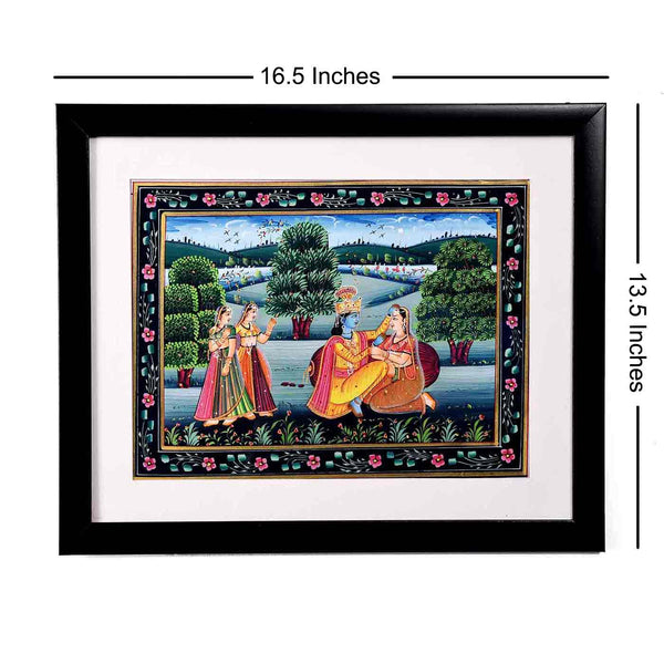 Divine Pair Radha Krishna Painting (16.5*13.5 Inches)