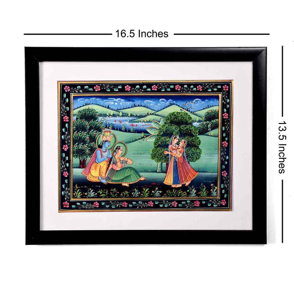 Krishna Dressing Up Radha Painting (16.5*13.5 Inches)