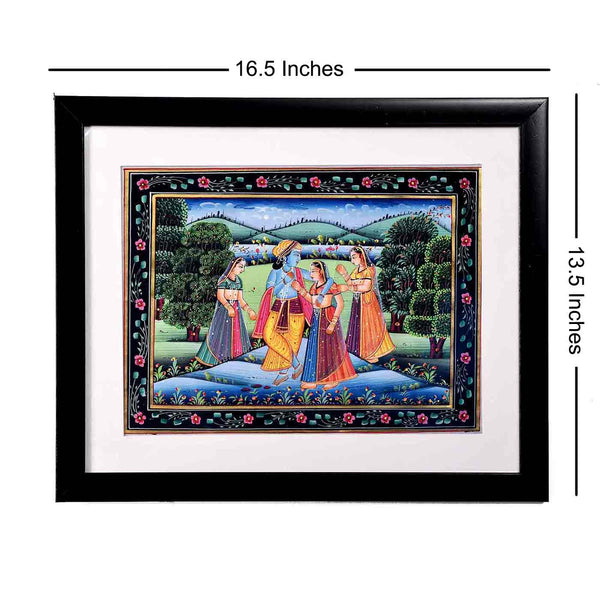 Passionate Radha-Krishna Painting (16.5*13.5 Inches)