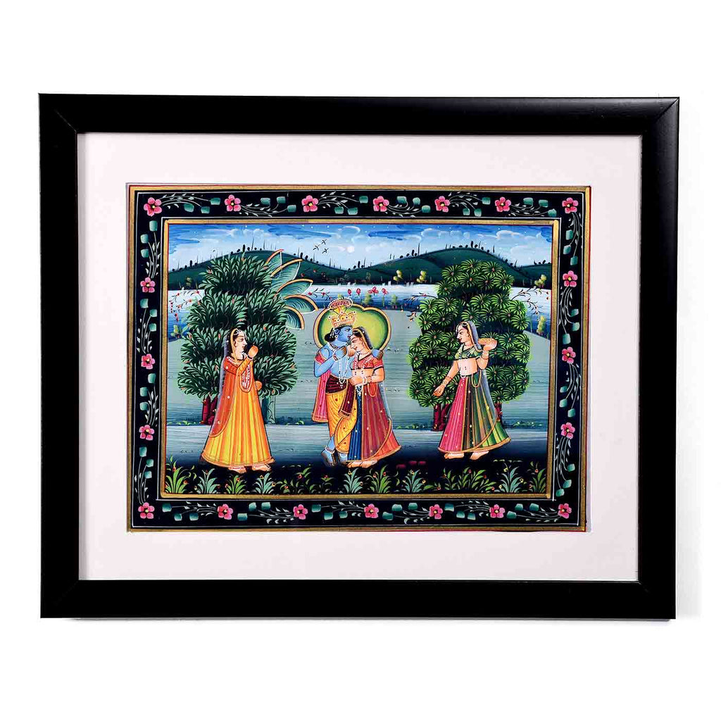 Adorable Radha-Krishna Kishangarh Painting (16.5*13.5 Inches)