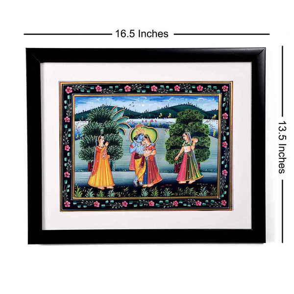 Adorable Radha-Krishna Kishangarh Painting (16.5*13.5 Inches)