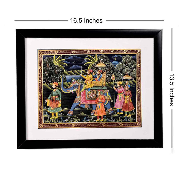 Royal Wedding Mughal Painting (16.5*13.5 Inches)