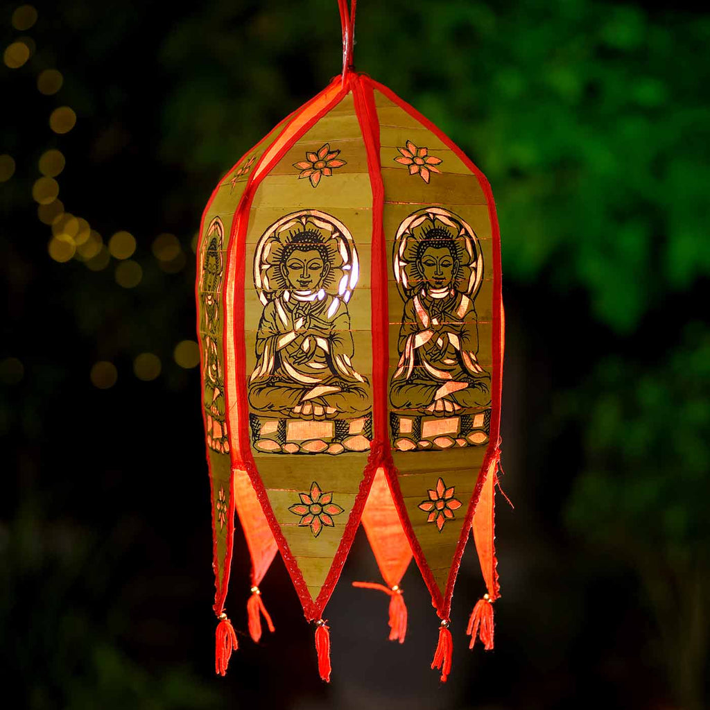 Lord Buddha Palm Leaf Lantern (16*10 Inches)