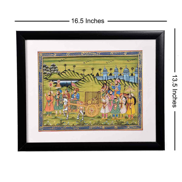 Victorious Emperor Mughal Painting (16.5*13.5 Inches)