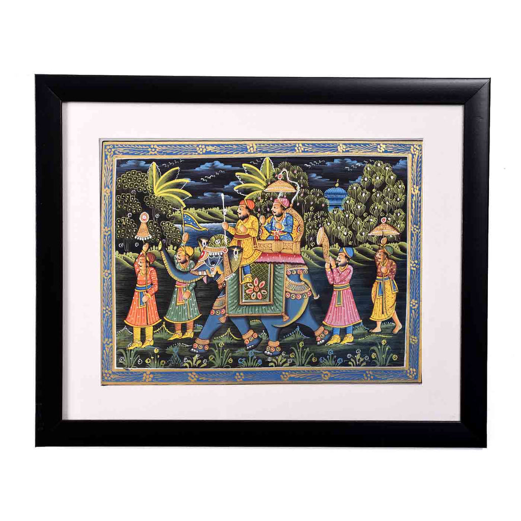 Glorious Mughal Procession Painting (16.5*13.5 Inches)