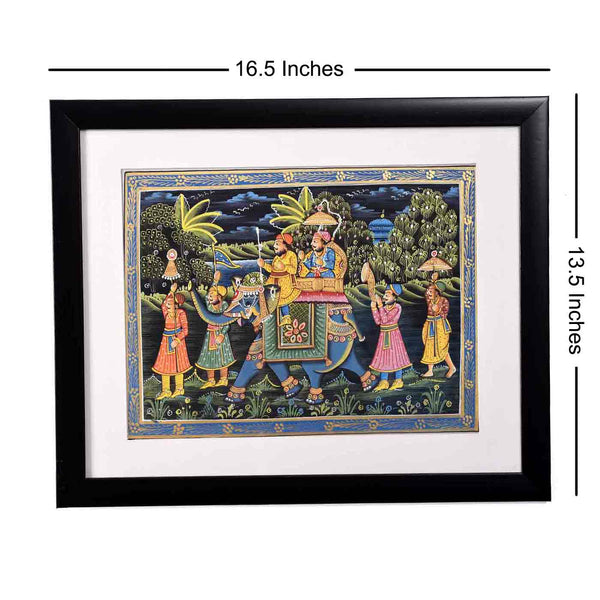 Glorious Mughal Procession Painting (16.5*13.5 Inches)