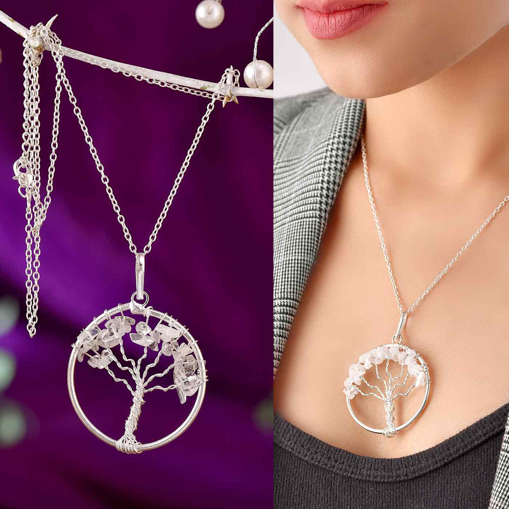 Delicate "Tree Of Life" Crystal Pendant