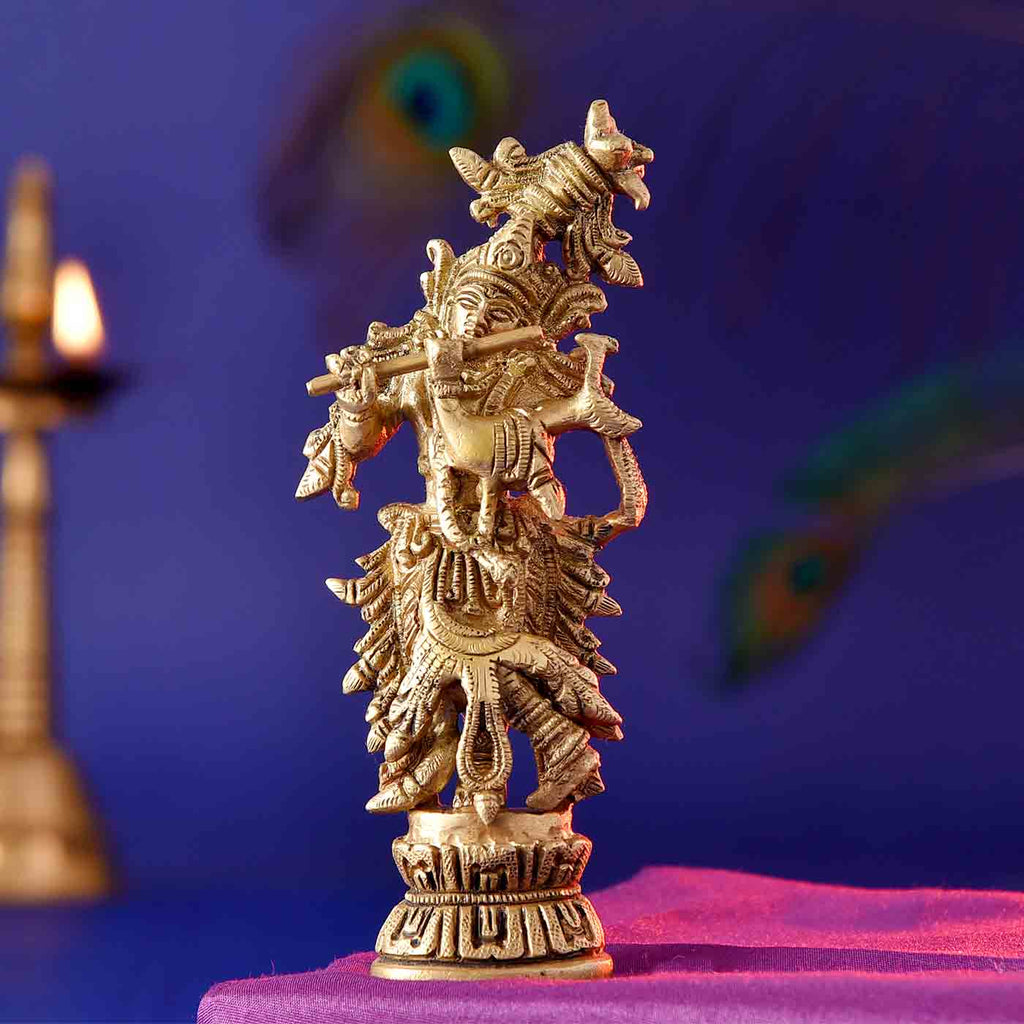 Magnificent Krishna Brass Idol