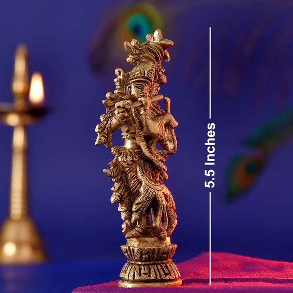 Magnificent Krishna Brass Idol