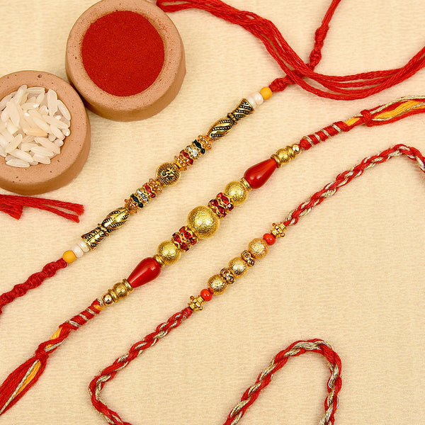 Creative Set Of 3 Beads Rakhis