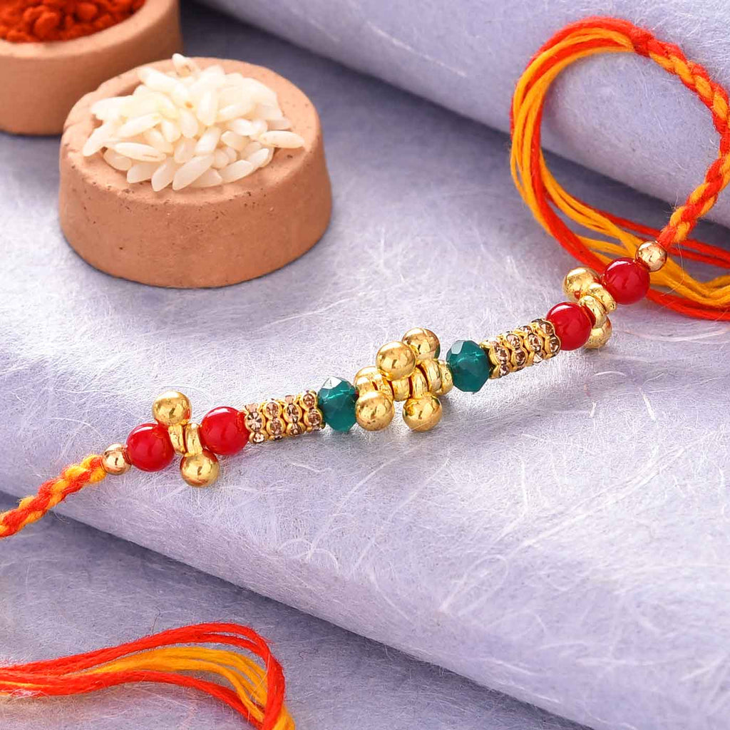 Striking Beads & Stone Work Rakhi Thread
