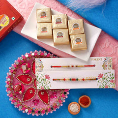 Charming Beads Rakhi With Mewa Bites & Pooja Thali – TOKENZ