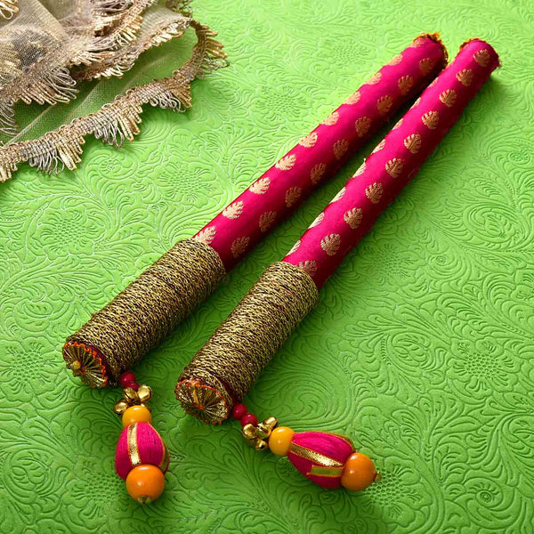 Stylish Pair of Magenta Dandiya Sticks