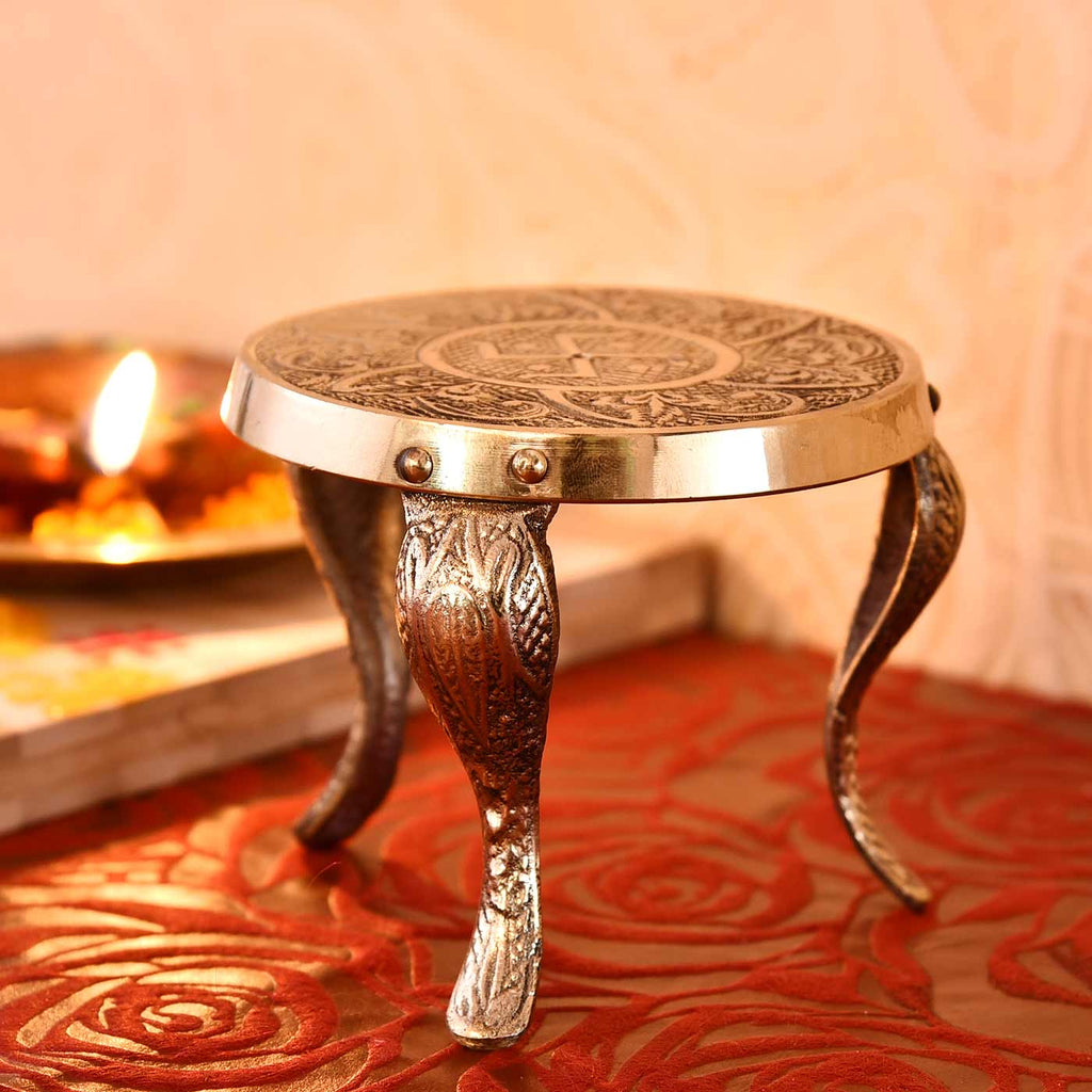 Handcrafted Traditional Brass Mukkali Stand (3.5 Inches)