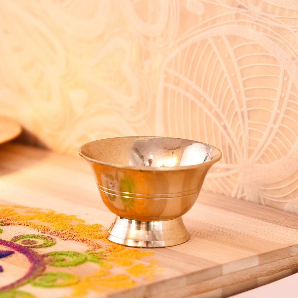 Brass Chandan Pyali For Puja (1.5 Inches)