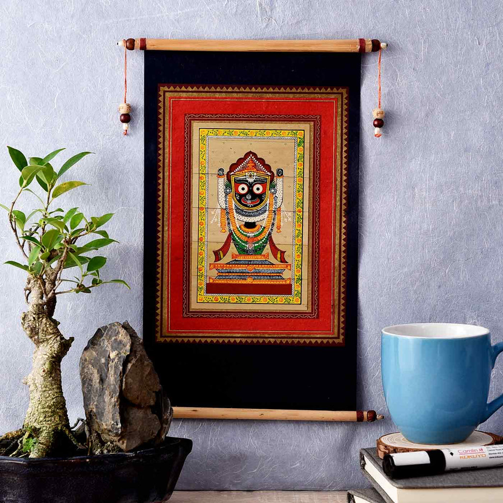 Lord Jagannath Palm Leaf Painting (6.3*10.8 Inches)