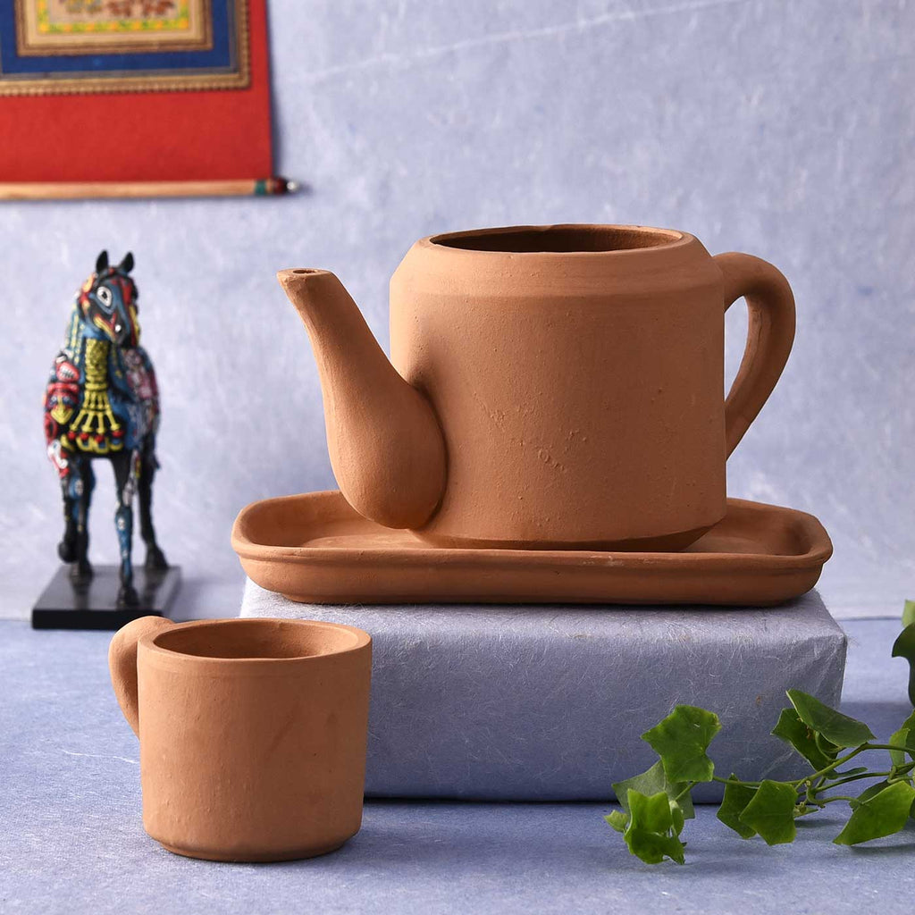 Quirky Tea Set Terracotta Pot