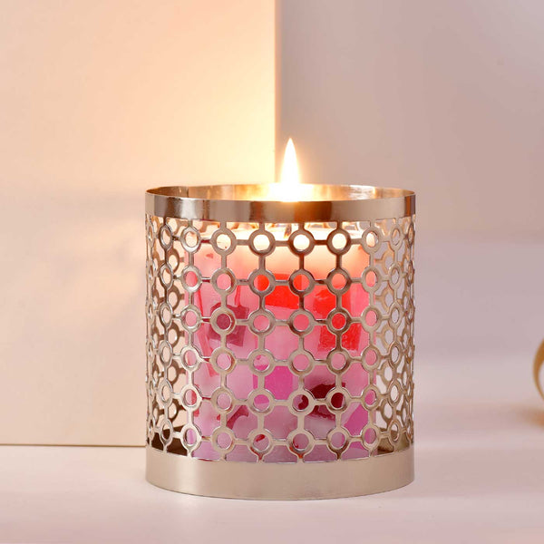 Romantic Valentine Hamper With Perfume, Candle & T-Light Holder