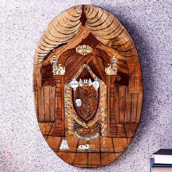 Lord Balaji Wooden Oval Painting