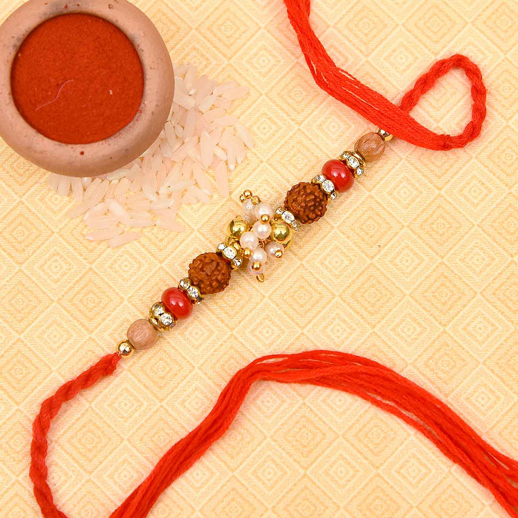 Rudraksh, Pearls & Beads Rakhi