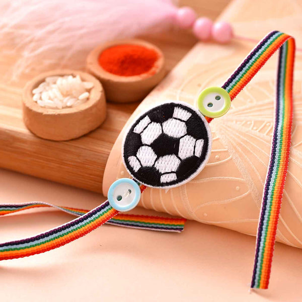 Delightful Kid's Soccer & Button Rakhi